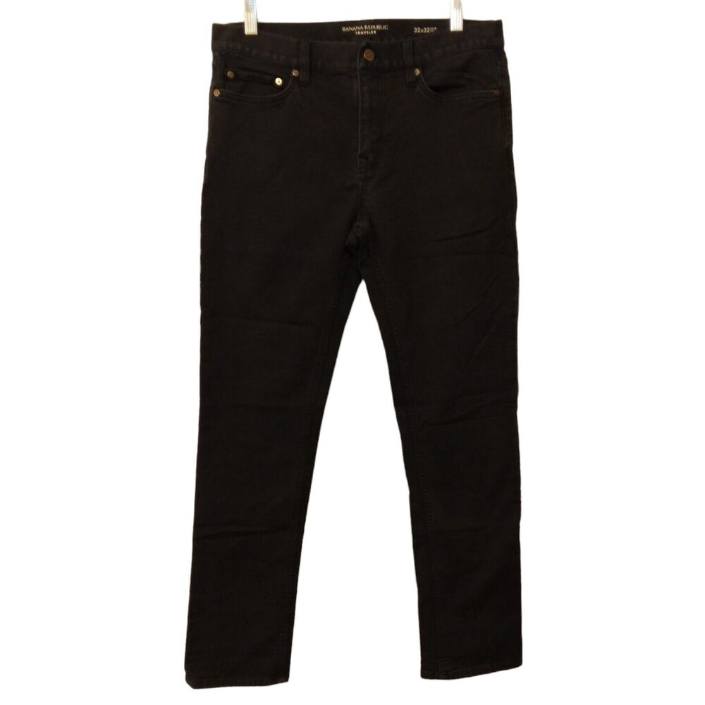 Banana Republic Traveler pants mens 32x32 navy blue slim fit stretch flat front